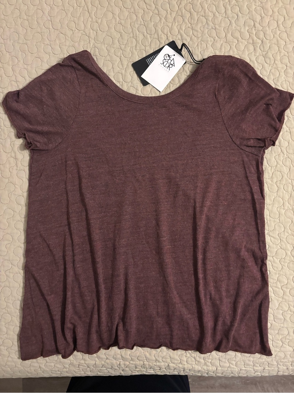 Chaser Scoop Neck Short Sleeve Tee - Plum